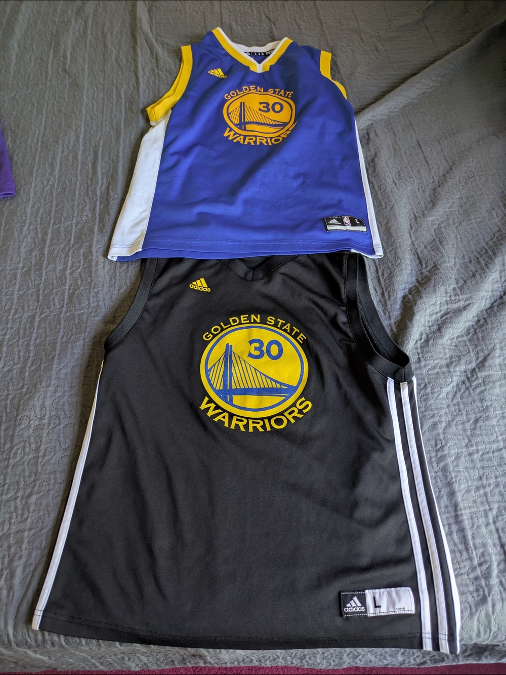 Adidas Golden State Warriors #30 Kids Jersey Set - Blue & Black
